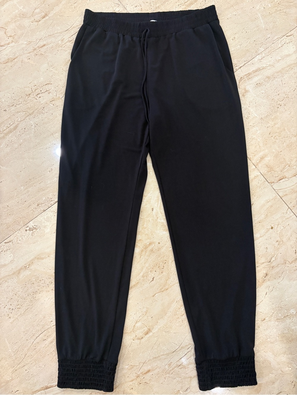 Veronica M Black Elastic Waist Jogger Pants